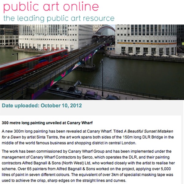 300 metre long painting unveiled at Canary Wharf
