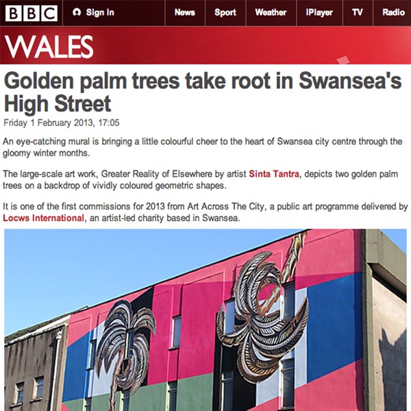 Golden Palm Tree Takes Root in Swansea's High Street