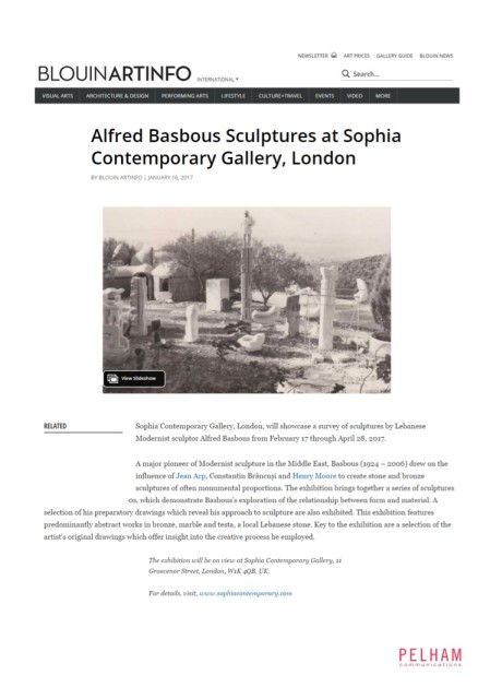 Alfred Basbous Sculptures at Sophia Contemporary Gallery, London