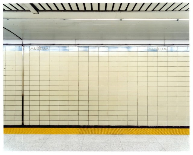 Vid Ingelevics b. 1952 Untitled [Museum subway platform], 2003/2006 Signed, titled, dated, and editioned on mount verso Framed in wood with plexi Chromogenic print mounted to archival board 48 x 60 in 121.92 x 152.4 cm Edition of 10