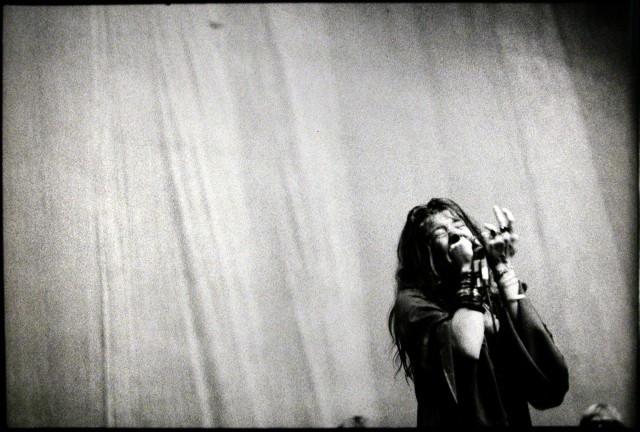 John Max 1936-2011 Janis Joplin at Montreal Forum, Montreal, November 4, 1969 From the series "Open Passport" Signed and inscribed "from the exhibition "Open Passport" [NFB Stills-Ottawa, 1972] 1st edition printing, 9C", in ink, au recto Printed circa 1972 Gelatin silver print 13 ½ x 20 inch (34.29 x 50.80 cm) image 16 x 20 inch (40.64 x 50.8 cm) paper