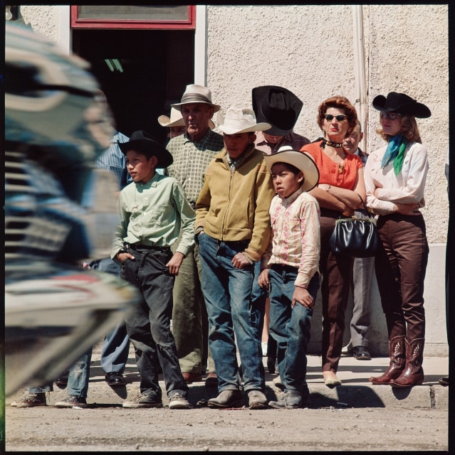 High River, Alberta [Group of people watching a parade], circa 1963 © The Estate of Peter Varley / courtesy Stephen Bulger Gallery