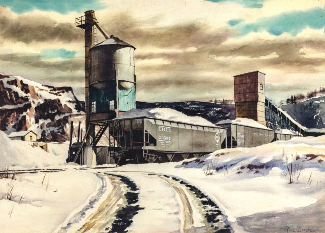 Paul Starrett Sample (1896-1974) Erie Railroad #187, c. 1935 Signed at lower right: PAUL SAMPLE Watercolor and pencil on paper 21 x 29 inches 53.3 x 73.7 cm