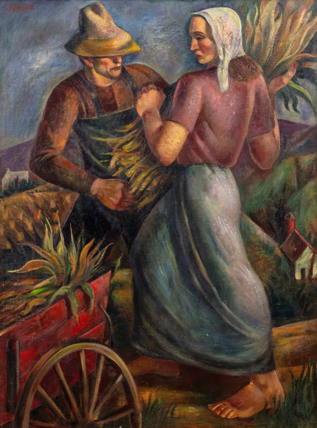 Michael Lenson (1903-1971) Against the Sky, 1935 Signed at upper left: Lenson Oil on canvas 40 x 30 inches 101.6 x 76.2 cm