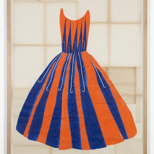 blue and orange gown