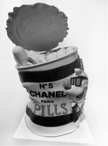 Mickey Lagerfeld Pill Can (White)