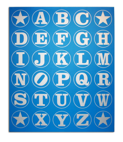 Robert Indiana, Alphabet Wall (Silver/Blue), 2011