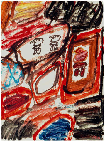 Jean Dubuffet, Site avec 3 personnages, September 2, 1981