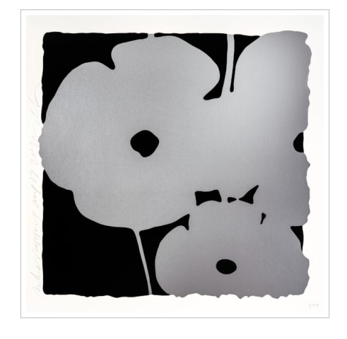 Donald Sultan, Silver Poppies, 2022