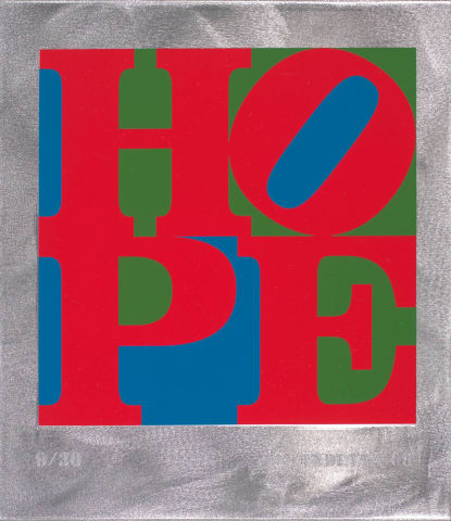 Robert Indiana, INDIANA Metal HOPE Book (Red/Green/Blue), 2009