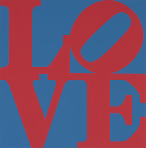 Robert Indiana, Book of Love (From a Portfolio of 12 silkscreen prints and 12 Poems) Red/Blue, 1996