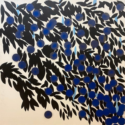 Donald Sultan, Black and Blue Mimosa, 2023