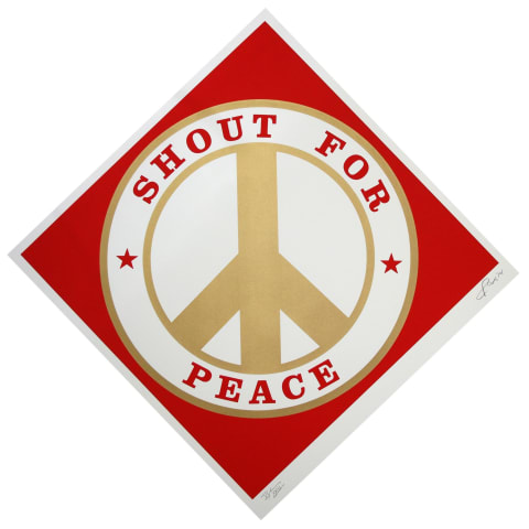 Robert Indiana, Shout for Peace (Red/Gold), 2014