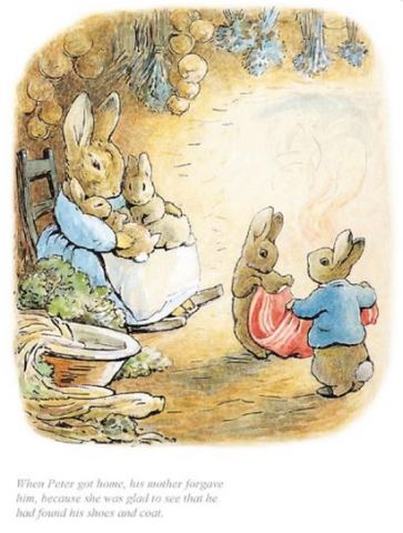 Beatrix Potter, When Peter got home his mother forgave him