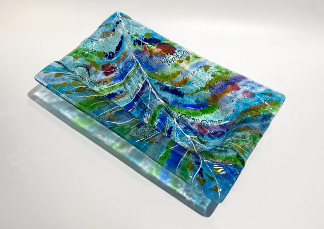 Teresa Chlapowski, Blue Leaf Cushion bowl