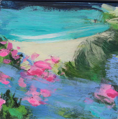 Jane Askey, Turquoise Sea Spring Wildflowers
