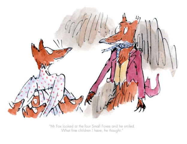 Quentin Blake/Roald Dahl, Mr Fox Looked at the Four Small Foxes