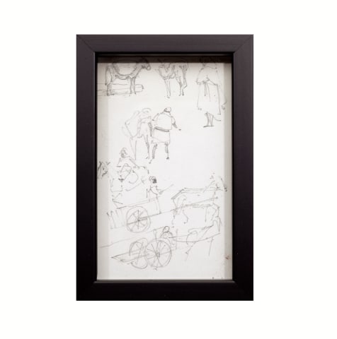 Alexandre-Louis Leloir, Studies of a donkey and cart, North Africa