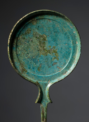 Etruscan mirror with Dioscuri and Helen, c.3rd century BC