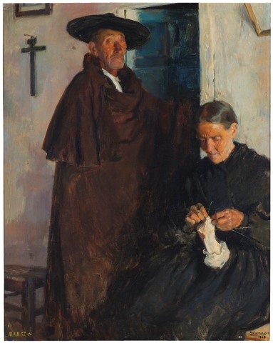 Ana María Giménez Cerra (Spanish, b.1900-?), Study of a Fisherman for the painting 'Trabajadores del Mar'', c.1925