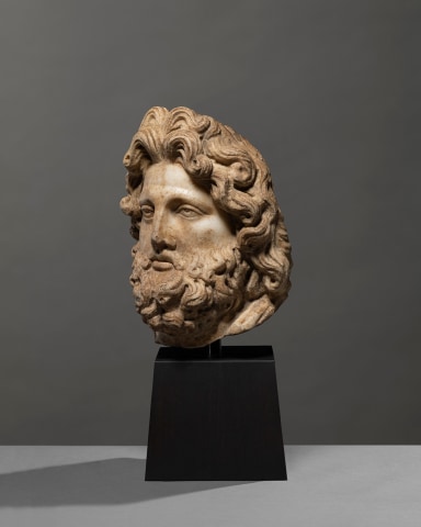 Roman head of a bearded god, c.2nd century AD