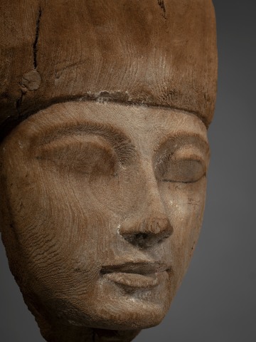 Egyptian sarcophagus face fragment, New Kingdom, 19th-20th Dynasty, c.1295-1069 BC