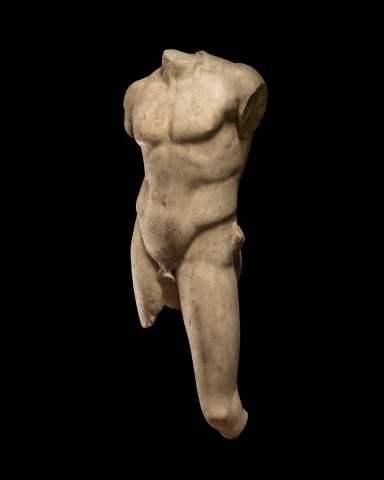 Roman life-size marble torso of a youth, c.2nd century AD