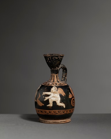 Greek red-figure miniature lekythos, Athens, c.400 BC