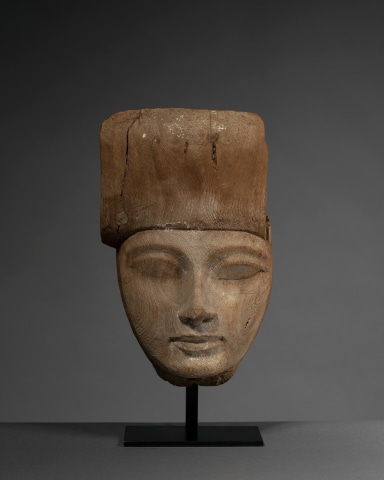 Egyptian sarcophagus face fragment, New Kingdom, 19th-20th Dynasty, c.1295-1069 BC