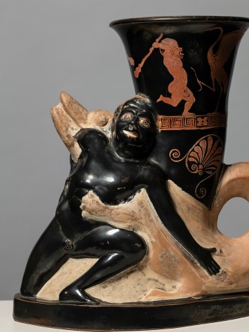 Greek red-figure plastic vase, Athens, c.470-450 BC, attributed to Sotades