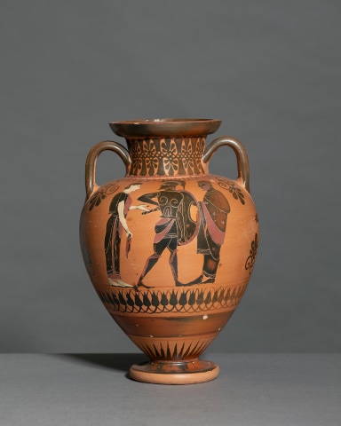 Greek black-figure neck amphora, Athens, c.540 BC, the Swing Painter (Gaunt)