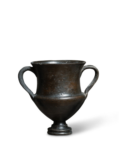 Greek black glaze kantharos, South Italian, 4th-3rd century BC