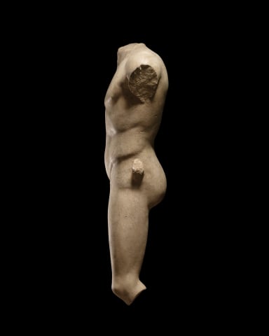 Roman life-size marble torso of a youth, c.2nd century AD