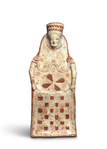 Greek enthroned goddess, Thebes, c.540-520 BC