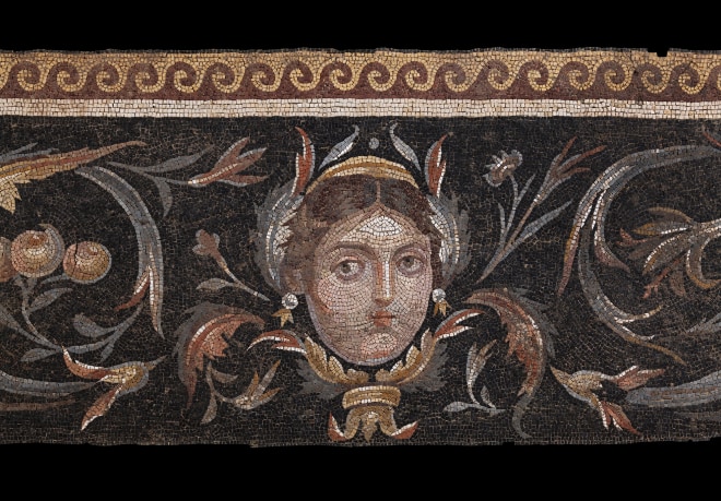 Roman mosaic with Eros hunting a stag, c.3rd-4th century AD