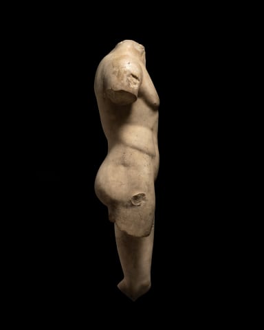 Roman life-size marble torso of a youth, c.2nd century AD