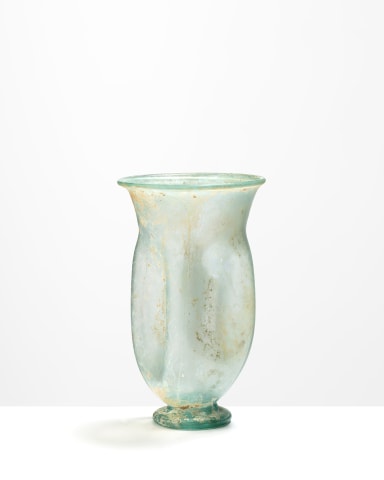 157. Roman beaker with indented sides, 2nd-3rd century AD
