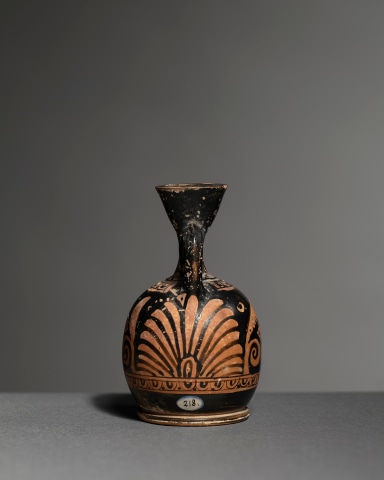 Greek red-figure miniature lekythos, Athens, c.400 BC