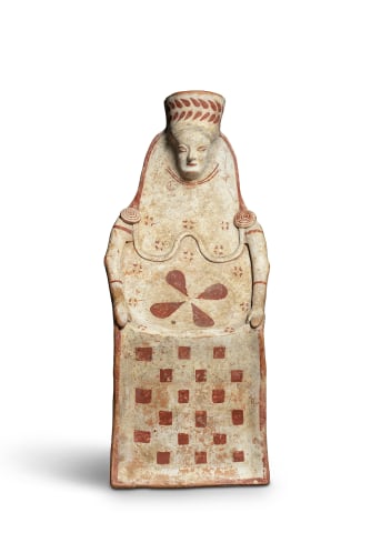 Greek enthroned goddess, Thebes, c.540-520 BC
