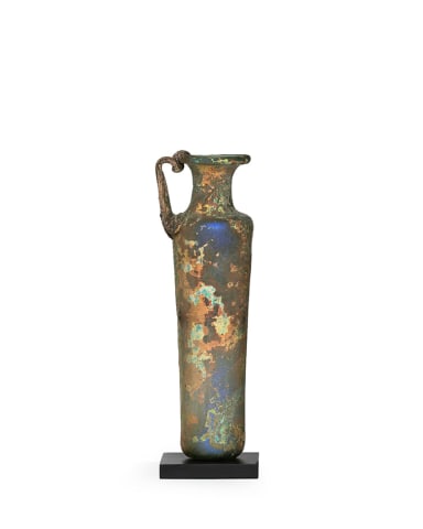 15. Roman tall jug with brilliant iridescence, c.3rd-4th century AD