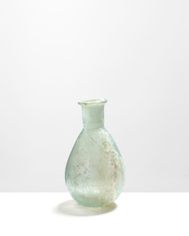 107. Roman clear blue flask, 1st-2nd century AD