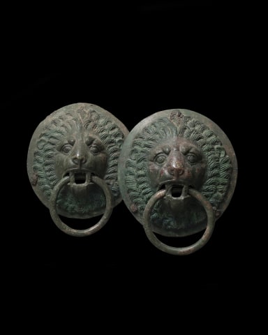 Roman lion head handles , c.2nd-3rd century AD