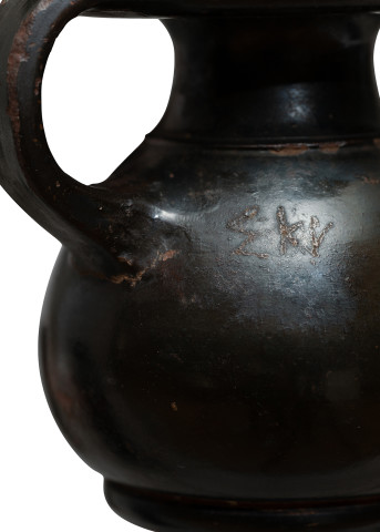 Greek black-glaze perfume pot, Talcott Class, Athens, c.425-400 BC