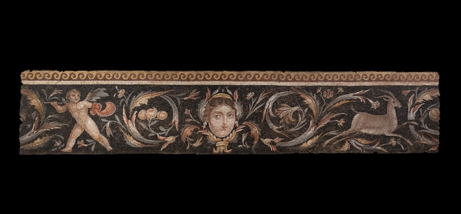 Roman mosaic with Eros hunting a stag, c.3rd-4th century AD