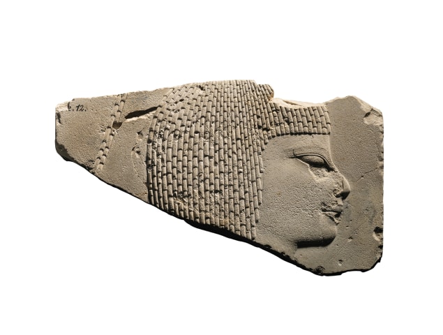 Egyptian sculptor's trial piece fragment, Late Dynastic Period, neo-Memphite, 30th Dynasty, c.380-343 BC