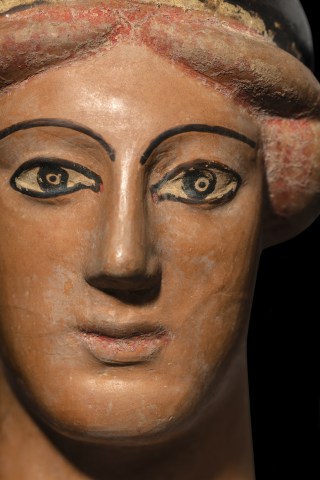 Greek oinochoe as a female head, Athens, c.500-450 BC, attributed to the Basle Class