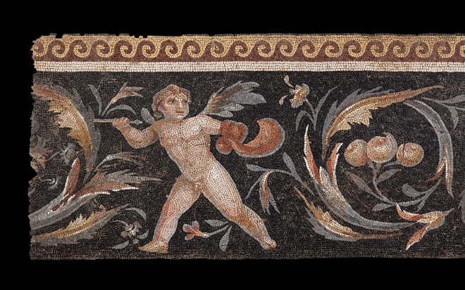 Roman mosaic with Eros hunting a stag, c.3rd-4th century AD