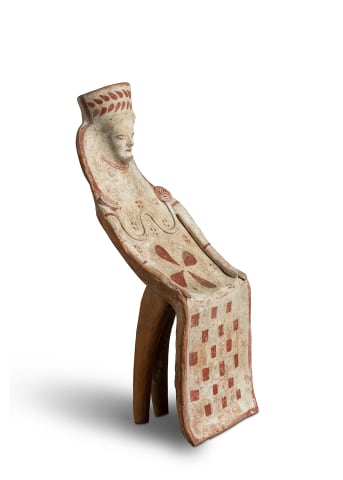 Greek enthroned goddess, Thebes, c.540-520 BC