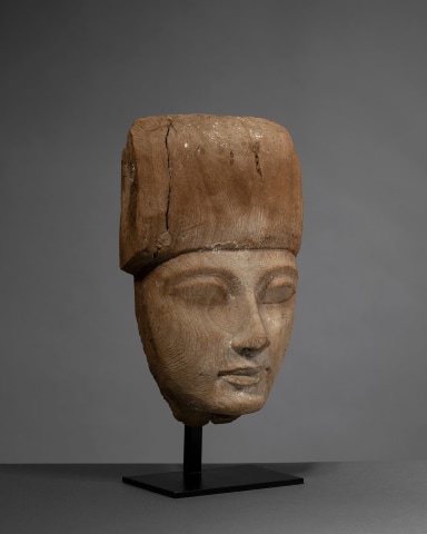 Egyptian sarcophagus face fragment, New Kingdom, 19th-20th Dynasty, c.1295-1069 BC
