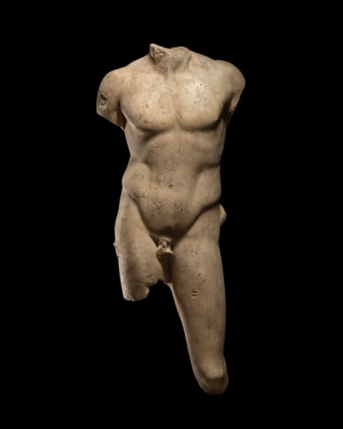 Roman life-size marble torso of a youth, c.2nd century AD